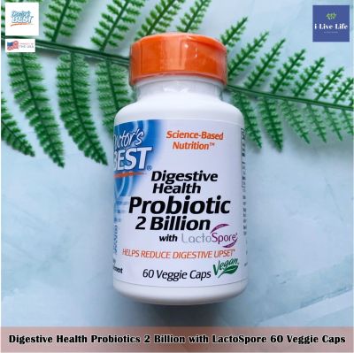 โปรไบโอติก 2 พันล้านตัว Digestive Health Probiotics 2 Billion with LactoSpore 60 Veggie Caps - Doctors Best