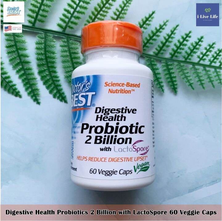 โปรไบโอติก-2-พันล้านตัว-digestive-health-probiotics-2-billion-with-lactospore-60-veggie-caps-doctors-best