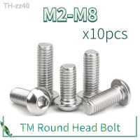 10 pcs/lot 304 Stainless Steel Hexagon Hex Socket Button Head Screw Bolts Round Flat Head Screw Standoff M2 M2.5 M3 M4 M5 M6 M8