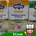 ecook มิแลคโกลด์ uht 1L ครีมเทียม ชนิด วิปปิ้งครีม millac gold whipping cooking & pouring. 