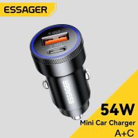 Essager 54W USB Car Charger 5A Fast Charge 3.0 QC SCP AFC 30W USB Type C Quick Charging For Xiaomi poco iPhone Huawei Samsung