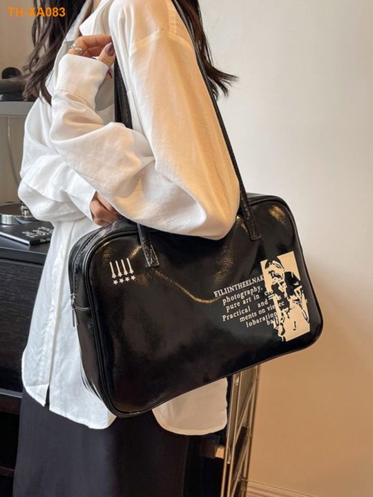 กระเป๋าความจุขนาดใหญ่สไตล์ต่างประเทศระดับไฮเอนด์-2023-ใหม่กระเป๋าสตรีแฟชั่นกระเป๋าสะพายไหล่แบบสบาย-ๆ-นักเรียนกระเป๋าหิ้ว