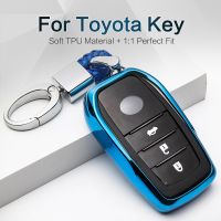 ♘ TPU Car Key Cover For Toyota Rav4 Auris Avensis Chr Camry Aygo Prius Vitz Prado Crown Aqua Avalon Fortuner Key Case Accessories