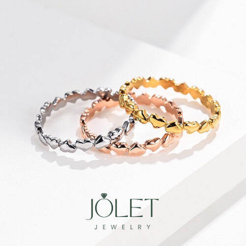 jolet-แหวนสแตนเลส-มินิฮาร์ท-mini-heart-โดนสารเคมีได้-สีเงิน-สีพิ้งโกล-สีทอง-ไม่ลอก-ไม่ดำ-ของขวัญ