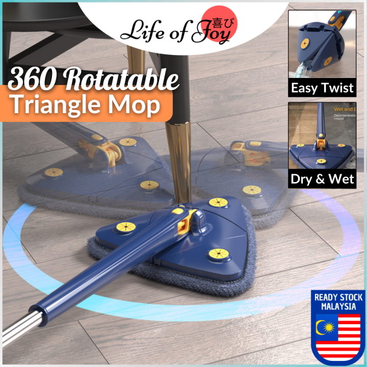 Extendable Triangle Mop 360 Rotatable Adjustable 110 Cm Cleaning Mop