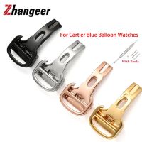 Watch Buckle Stainless Steel Brushed Butterfly Folding Buckle Clasp 14/16/18/20mm For Cartier Blue Balloon Watches Accessories