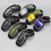 ⊕✆ แว่นตามอเตอร์ไซค์วินเทจ Retro Motorbike Scooter Biker ATV แว่นตา Universal Helmet Goggles พับได้ Vintage Off-Road