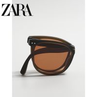 ZARAˉ Folding Sunglasses for Women Anti-UV Folding Face Small Sunscreen Fashion Sense Brown Polarized Mirror Mens Driving Sunglasses