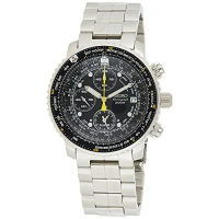 SEIKO Mens Pilot Watch Alarm Chronograph Black