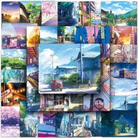 hotx【DT】 10/30/50pcs Anime Cartoon Street View Landscape Stickers Decal Scrapbook Diary Laptop Sticker Kid