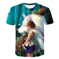 2023 newstudio Ghibli เสื้อเด็ก Harajuku เสื้อยืดชาย Ghibli Studio เสื้อผ้า-3D Harajuku