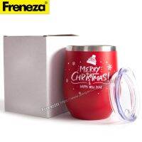 12oz Christmas Wine Tumbler For Girlfriends Stainless Steel Vacuum Insulated Double Wall Cups for Christmas Gift Decor Favor