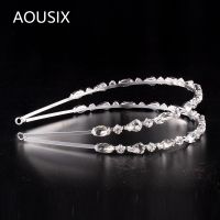 Vintage Baroque Hairband Crystal Double Bridal Headwear Gold Silver Plated Hair Accessories Wedding Girl Gift Hair Jewelry Clip