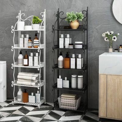 [COD] toilet kitchen shelf multi-functional installation-free floor-to-ceiling multi-layer wrought iron storage