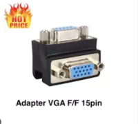 1Pcs 90องศามุมขวา VGA SVGA VGA 15Pin หญิงอะแดปเตอร์สำหรับ PC แล็ปท็อปทีวี Vga To Vga F/F