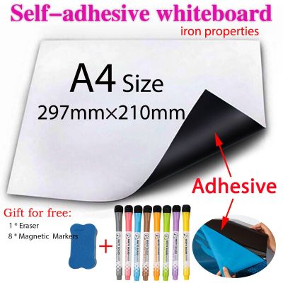 A4 Size Self-adhesive Soft Dry Erase Whiteboard Calendar Wall Board Iron Properties Can Absorb Magnetic Products Planner Sticker