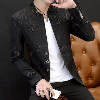 ZZOOI HOO 2022 Blazer Kerah Kasual Pria Blazer Motif Ramping Tren Tampan Remaja 5XL 6XL