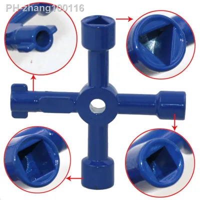 Multifunctional four-way universal triangle wrench key plumber key triangle for gas meter cabinet deflation radiator