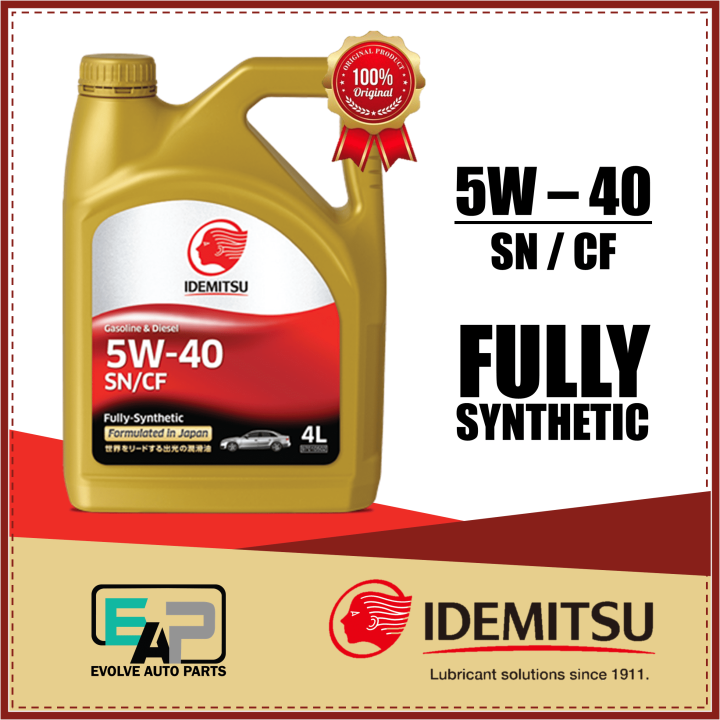 IDEMITSU 4Liter 5W-40 Fully Synthetic SN/CF Engine Oil | Lazada