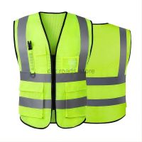 Reflective Safety Vest For Women Men High Visibility Security With Pockets Zipper Front Meets ANSI/ISEA Standards