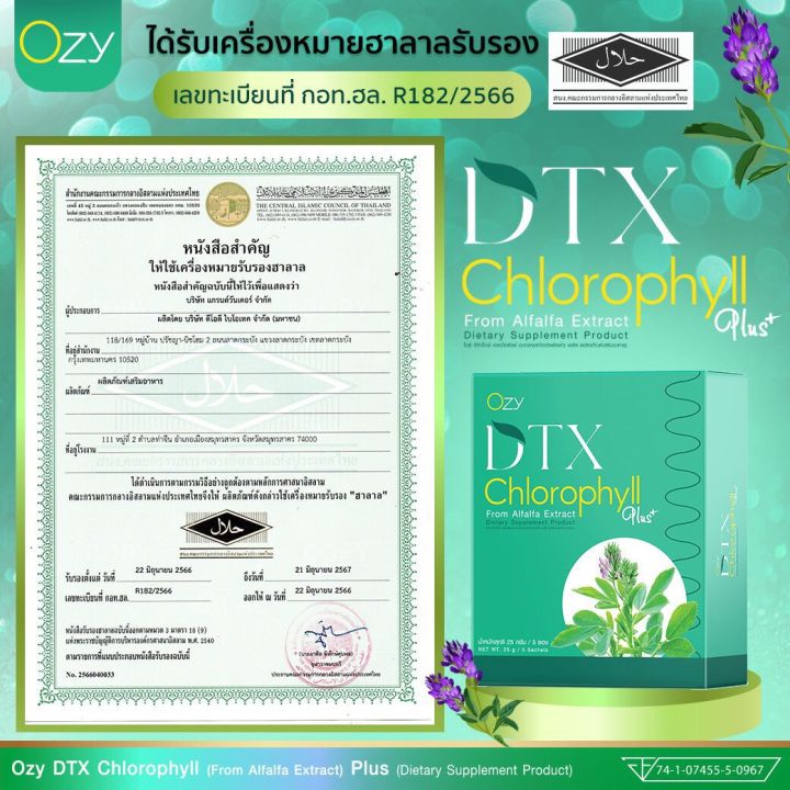 ozy-dtx-คอลโรฟิลล์-ดีท๊อกซ์ลำไส้-เสริมผิวพรรณและภูมิคุ้มกัน-ส่งฟรี