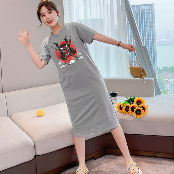 q238-เดรสยาวเสื้อยืดแฟชั่นผู้หญิงสไตล์เกาหลี-คอกลมแขนสั้น-เนื้อผ้ายืดหยุ่นดี-กระโปรงเสื้อยืดทรงสวย-แนวหวานสดวัยรุ่นน่ารัก-new-fashion-womens
