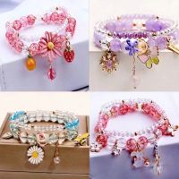 Korean Girls Childrens Turn Dribble Bracelet Womens Tennis Red Move Peach Blossom Bracelet Simple Student Friend Handstring Jewelry 3KBY 3KBY