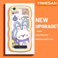 YIWESAN เคสปลอกสำหรับ Xiaomi Redmi 4A 5A 6A เคสการ์ตูนอวกาศกระต่ายสีสันสดใสน่ารักขอบคลื่นครีมกันกระแทกแบบใสนิ่มเคสมือถือโปรงใสลายกล้องถ่ายรูปสร้างสรรค์เคสป้องกันซิลิโคน