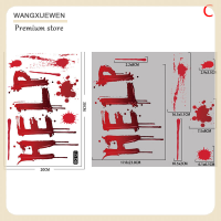 COD สติ๊กเกอร์ติดประตูลายมือเลือดสยองขวัญสติกเกอร์ฮาโลวีน,สติ๊กเกอร์ติดประตูลายผีแก้วสำหรับผู้หญิงเงาในห้องน้ำตกแต่งฮาโลวีนรูปลอกติดผนัง
