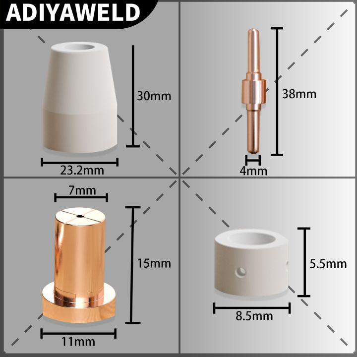adiyaweld-65-100pcs-plasma-cutting-tip-electrode-amp-nozzle-kits-consumables-accessories-for-pt31-cut40-50-55-plasma-cutter-tools-welding-tools