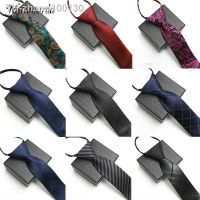 ✗♦ 48x7cm High-end Suit Business Zipper Tie for Man 1200 Pins Polyester Neck Tie Striped Solid Color Grid Flower Neck Ties