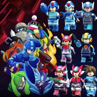 เกม Megaman น่ารักอะนิเมะน่ารักการ์ตูนของขวัญวันเกิดการศึกษาของเล่นสำหรับเด็ก DIY อาคารบล็อก Minifigures อิฐภาพยนตร์