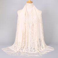 【CC】๑∋✆  Fashion Color Breathable Scarf Ladys Headscarf Hollow Tassel Shawls And Scarves