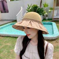 Net Celebrity Same Style Bubble Flower Ribbon Sunshade Hat Summer New Arrival Travel All-Match Breathable Sun Protection Face Showing Small Fisherman Hat