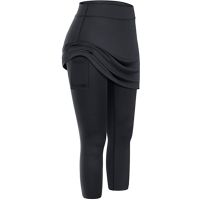 【YF】 Women Skirts Sports Calf-length Pants Golf 2xl Size Yoga Tights With Pockets Tennis Running Capris Leggings For Female Fitness