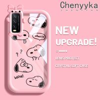 Chenyyka เคสสำหรับ VIVO Y20 Y20i Y20s Y12s Y20 2021 Y11s Y12A Y20T Y20S M Y20S D เคสน่ารักรูปโบว์รูปสุนัขตัวเล็กมอนสเตอร์ตัวน้อยน่ารักปลอกนิ่มกันรอยขีดข่วนเคสโทรศัพท์โปร่งใส TPU ซิลิกาเจลเลนส์กล้องถ่ายรูปฝาครอบป้องกัน