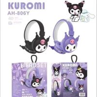 Sanrio Kuromi หูฟังไร้สายหูฟังบลูทูธ Kt โทรศัพท์คอมพิวเตอร์เพลงหูฟังสเตอริโอชุด Dawmhq168