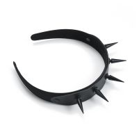 【cw】 Spike HeadBand Goth Hairband Leather Headwear Costume Jewelry Gothic Accessories 1