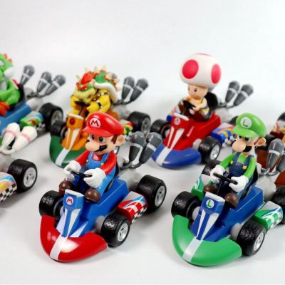 ของเล่นซูเปอร์มาริโอ Wii Luigi สำหรับนักแข่งรถยนต์เด็ก12ซม.
