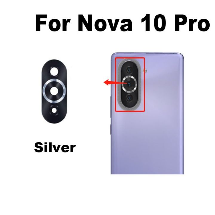 ฝาปิดเลนส์กระจกกล้องถ่ายรูปด้านหลัง10-pro-ของแท้สำหรับ-huawei-nova-ด้านหลังพร้อมกาวอะไหล่ทดแทนอะไหล่เปลี่ยนเทป