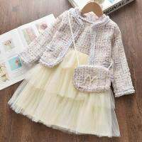 Girls Fashion Plaid Clothing Sets 2020 New Winter Autumn Kids Elegant Outfits Girl Party Costumes Children Clothes with Hat