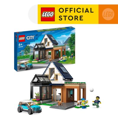 LEGO City 60398 Family House and Electric Car Building Toy Set (462 Pieces)