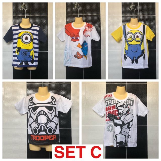 เสื้อยืดเด็กลายลิขสิทธิ์แท้-set-c