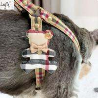 LAIFLE ชุดเสื้อกั๊กสัตว์เลี้ยงสายรัดสุนัขคอตุ๊กตาชุดสุนัขและแมวสายรัดสไตล์อังกฤษ