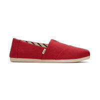 TOMS รองเท้าลำลองผู้หญิง สลิปออน รุ่น Alpargata  Red Recycled Cotton Canvas  (CB) รองเท้าลิขสิทธิ์แท้