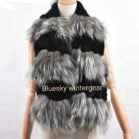 ผัาพันคอขนสัตว์ผ้าพันคอเฟอร์ผ้าพันคอขนเฟอร์ฟ้อกซ์แท้ SAGA SILVER  FOX FUR SCARVES