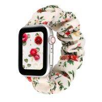 ：》《{ Floral Scrhie Bracelet For  Watch Band 40/44Mm 38/40Mm Women Flower Elastic Fabric Watchband For Iwatch Series 5 4 3 2 1