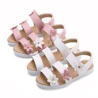 Childrens Sandals Girls Platform Flats Princess Flower Kids Baby Summer Shoes 21-30 Beige Pink Soft Footwear Fashion