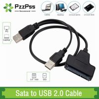 PzzPss Usb To Sata USB 2.0 To 2.5 Inch HDD 7 15Pin SATA Hard Drive Cable Adapter For SATA SSD HDD Adapter USB 2.0 Power Supply