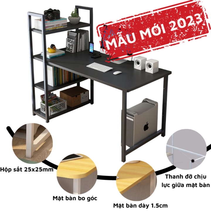 Các mẫu bàn máy tính khung sắt mặt gỗ mẫu mới nhất
